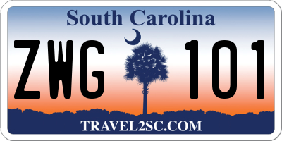 SC license plate ZWG101