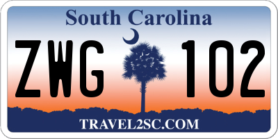 SC license plate ZWG102