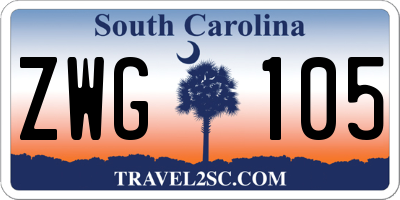 SC license plate ZWG105