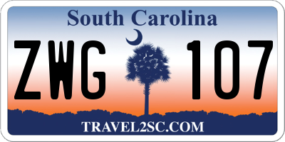 SC license plate ZWG107