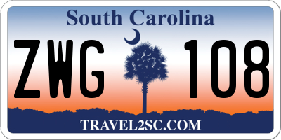 SC license plate ZWG108