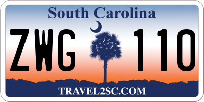 SC license plate ZWG110