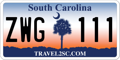 SC license plate ZWG111
