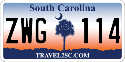 SC license plate ZWG114