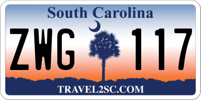 SC license plate ZWG117