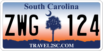 SC license plate ZWG124