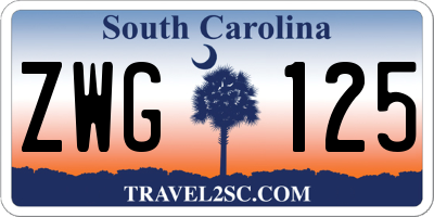 SC license plate ZWG125