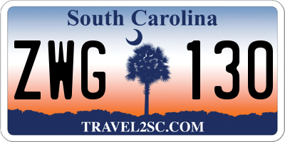 SC license plate ZWG130