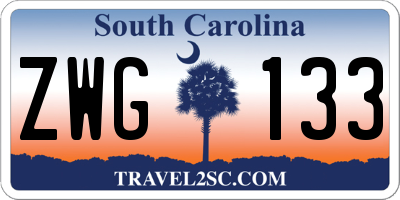 SC license plate ZWG133