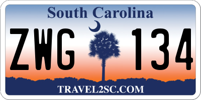SC license plate ZWG134