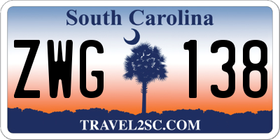SC license plate ZWG138