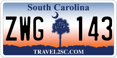 SC license plate ZWG143
