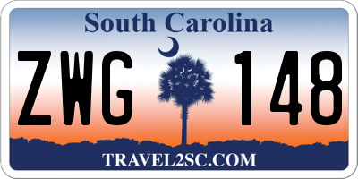 SC license plate ZWG148