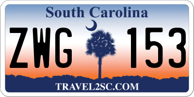 SC license plate ZWG153