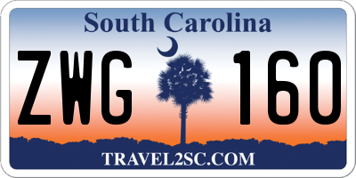 SC license plate ZWG160