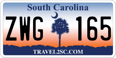 SC license plate ZWG165