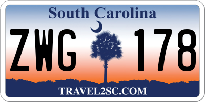 SC license plate ZWG178