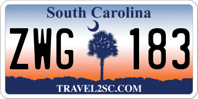SC license plate ZWG183