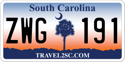 SC license plate ZWG191