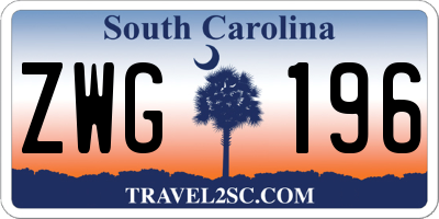 SC license plate ZWG196