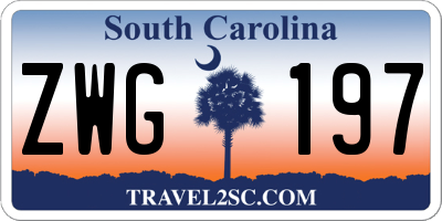 SC license plate ZWG197
