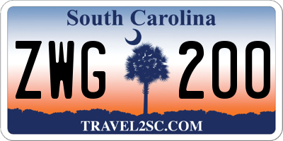 SC license plate ZWG200