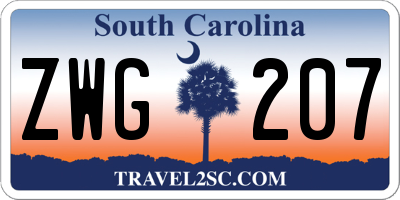 SC license plate ZWG207