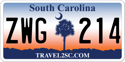 SC license plate ZWG214