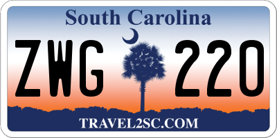 SC license plate ZWG220