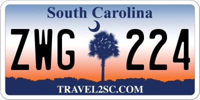SC license plate ZWG224