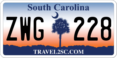 SC license plate ZWG228