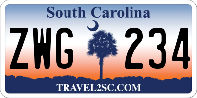 SC license plate ZWG234
