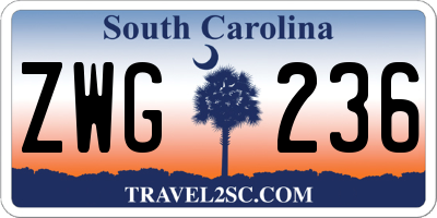 SC license plate ZWG236