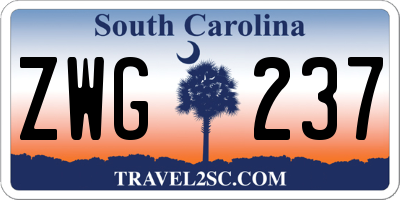 SC license plate ZWG237