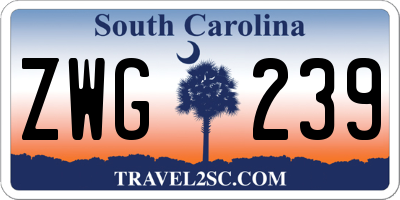 SC license plate ZWG239
