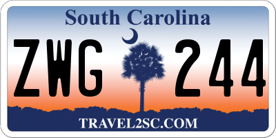SC license plate ZWG244
