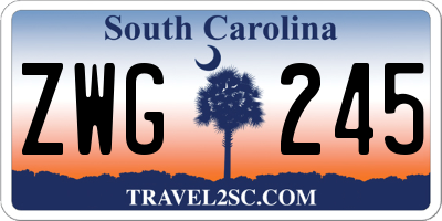 SC license plate ZWG245