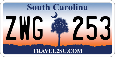 SC license plate ZWG253