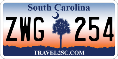 SC license plate ZWG254
