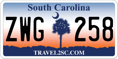 SC license plate ZWG258