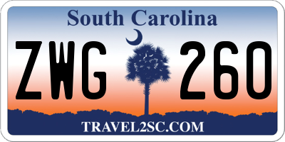 SC license plate ZWG260