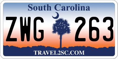 SC license plate ZWG263