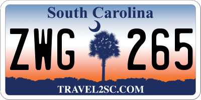 SC license plate ZWG265