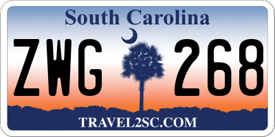 SC license plate ZWG268