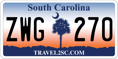 SC license plate ZWG270