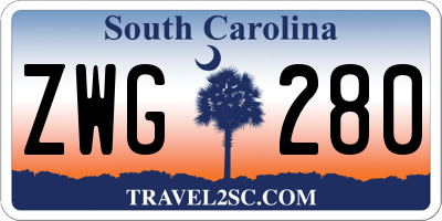 SC license plate ZWG280