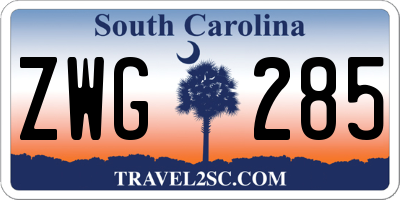 SC license plate ZWG285