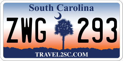 SC license plate ZWG293