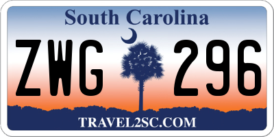 SC license plate ZWG296