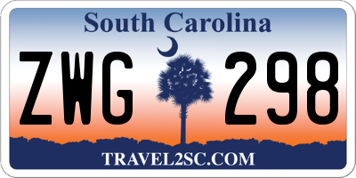SC license plate ZWG298